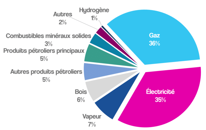 Consommation par type d'énergie industrie